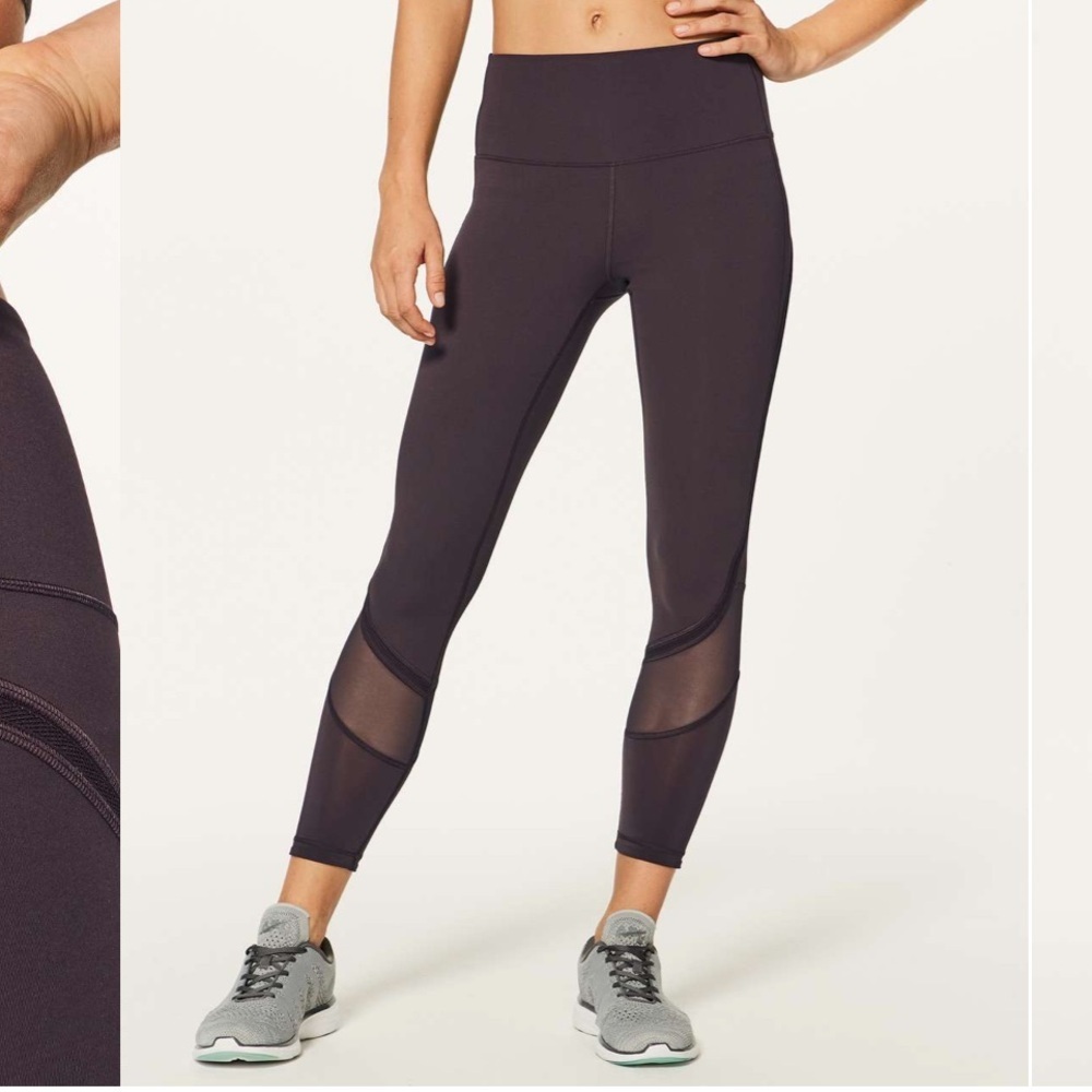 Lululemon Fresh In Mesh Tight 25” Pelt Brown Leggings Size 6 High Rise